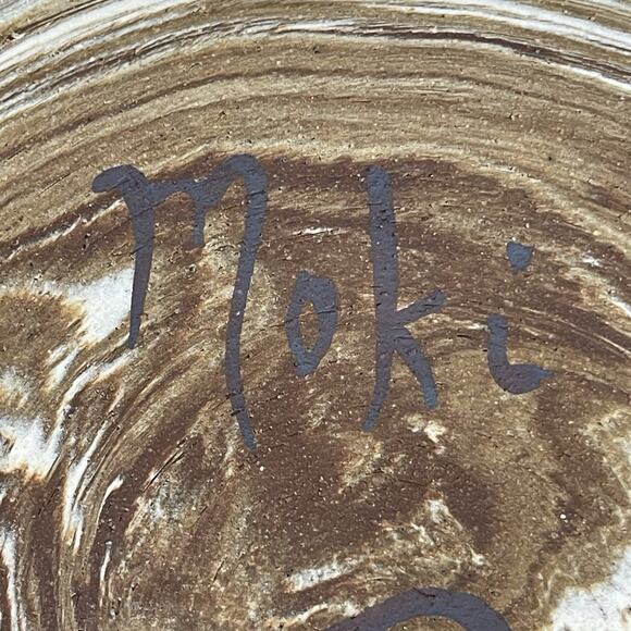 Tribal Man Warrior 10” Plate By Moki Studio Art Pottery Moab Utah Ready 2 Hang - Picture 6 of 7